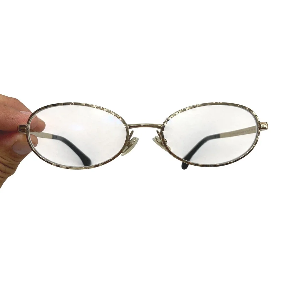 Chanel 2227-S Eyeglasses Womens Gold Quilted Metal Oval 55-18-140 Made In Italy
